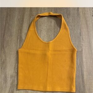 Topshop Golden Halter Neck Tank Top